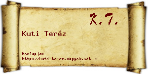 Kuti Teréz névjegykártya